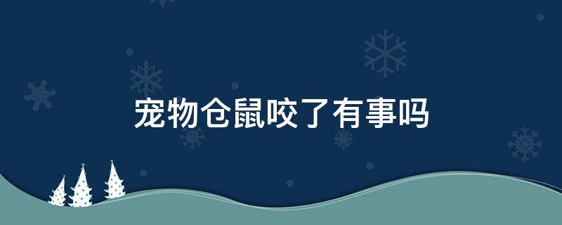 宠物仓鼠咬了有事吗 仓鼠咬了会怎么样?