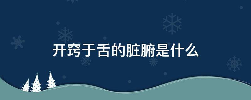 开窍于舌的脏腑是什么（什么脏器开窍于舌）