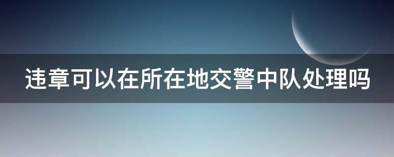 违章可以在所在地交警中队处理吗 违章可以在交警支队处理吗