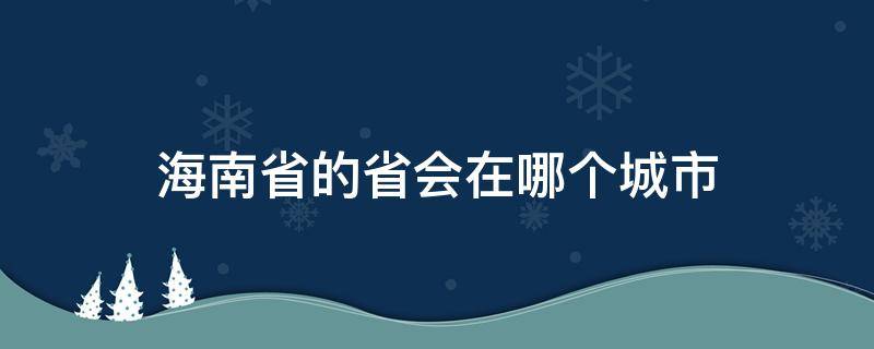 海南省的省会在哪个城市 海南的省会是哪里是哪个城市