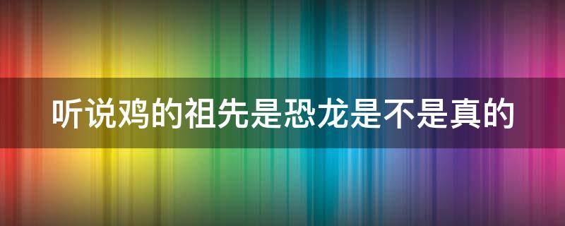 听说鸡的祖先是恐龙是不是真的（听说鸡的祖先是恐龙是不是真的呢）