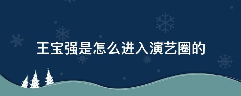 王宝强是怎么进入演艺圈的（王宝强退出娱乐圈了吗）