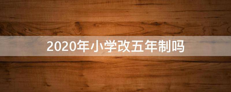 2020年小学改五年制吗（小学以后会改5年制吗）