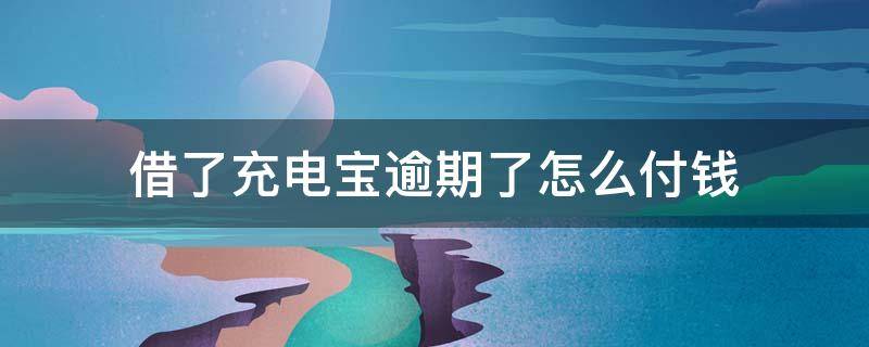 借了充电宝逾期了怎么付钱（微信借了充电宝逾期了怎么付钱）