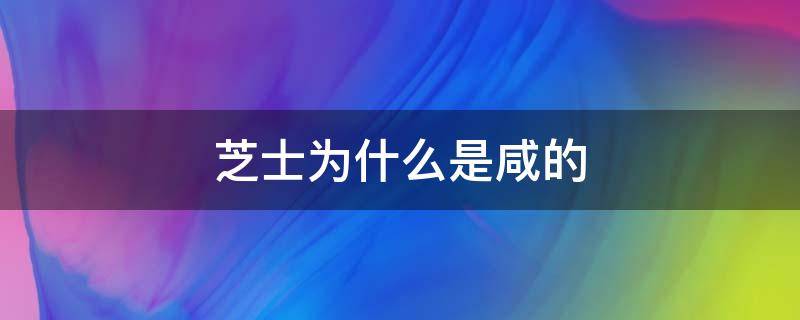 芝士为什么是咸的（芝士的味道是什么是咸的吗）