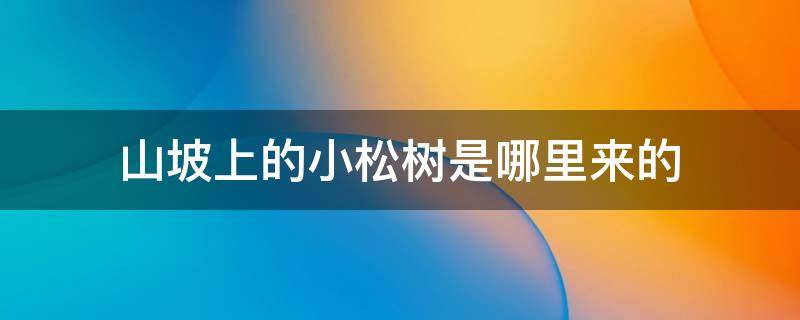 山坡上的小松树是哪里来的 山坡上的小松树是哪里来的?一年级作业