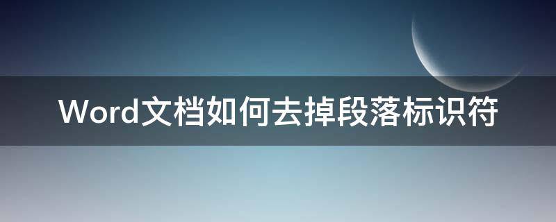 Word文档如何去掉段落标识符 word2010怎么去掉段落符号