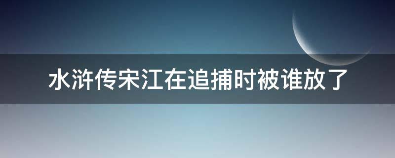 水浒传宋江在追捕时被谁放了（宋江是被谁抓走的）