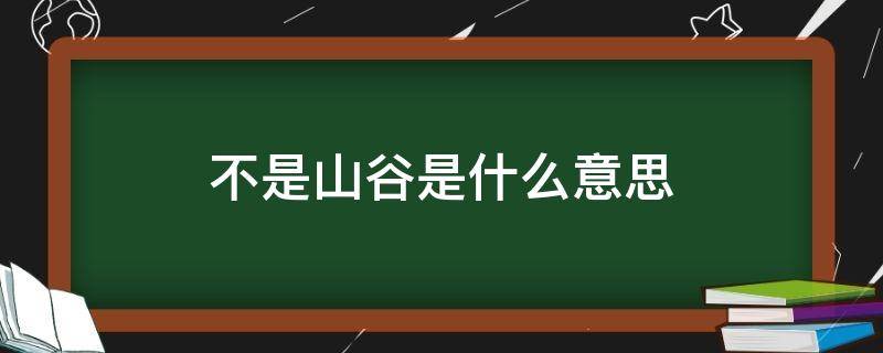 不是山谷是什么意思 男生说不是山谷是什么意思