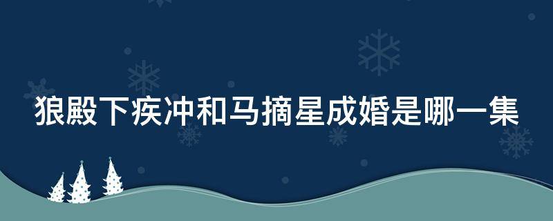 狼殿下疾冲和马摘星成婚是哪一集（狼殿下疾冲和马摘星成亲了吗）