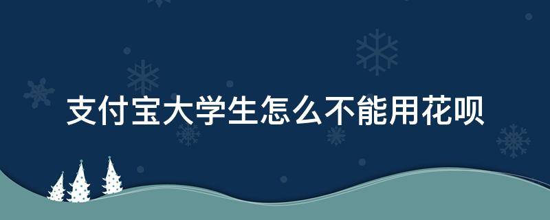 支付宝大学生怎么不能用花呗 大学生不可以用花呗了吗