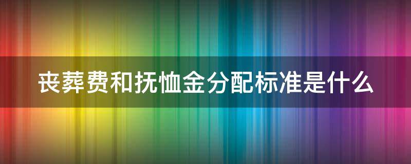 丧葬费和抚恤金分配标准是什么（丧葬费和抚恤金分配标准是什么样的）