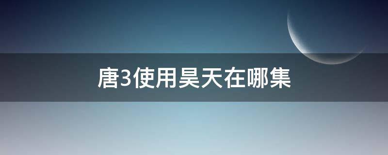 唐3使用昊天在哪集（唐三在电视剧第几集在昊天）