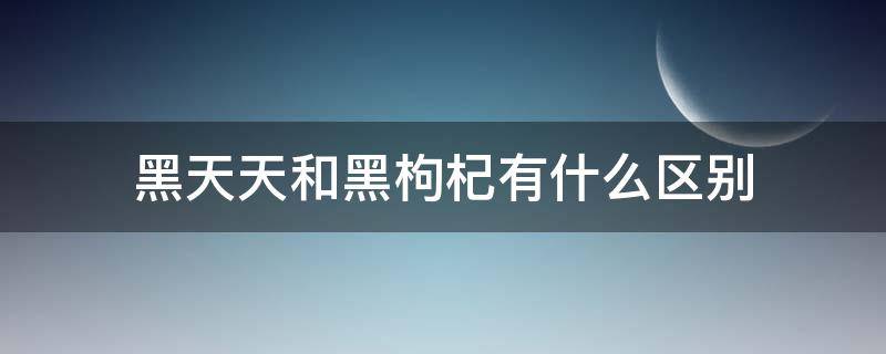 黑天天和黑枸杞有什么区别 黑枸杞区分