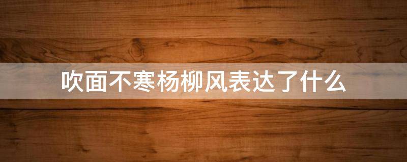 吹面不寒杨柳风表达了什么 吹面不寒杨柳风这句话是什么