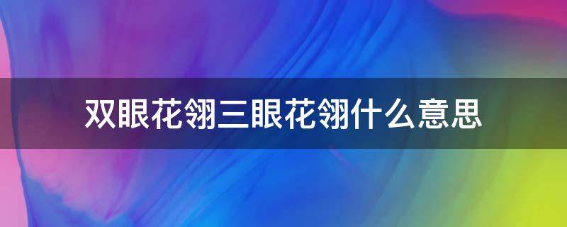 双眼花翎三眼花翎什么意思 单眼双眼三眼花翎