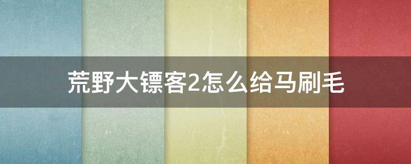 荒野大镖客2怎么给马刷毛 荒野大镖客2哪里给马刷毛