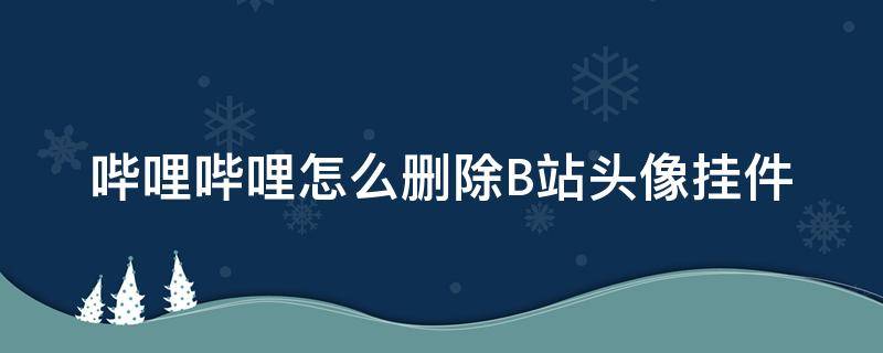 哔哩哔哩怎么删除B站头像挂件（b站怎么摘掉头像挂件）