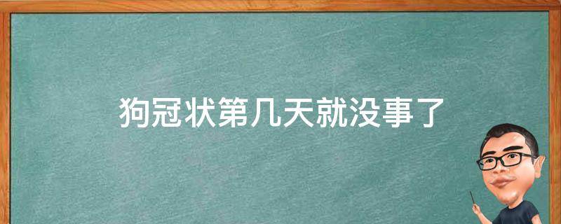 狗冠状第几天就没事了 小狗得了冠状几天能好