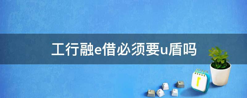 工行融e借必须要u盾吗（工行融e借一定要u盾吗）