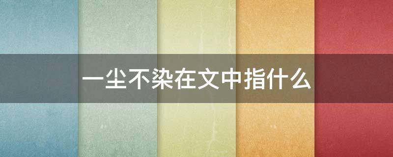一尘不染在文中指什么（一尘不染在文中指什么意思）