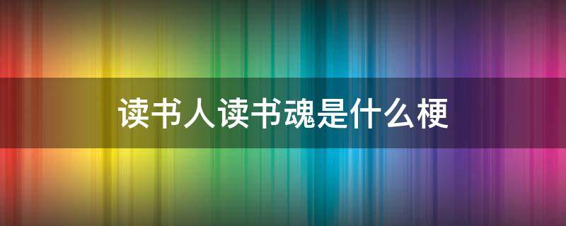 读书人读书魂是什么梗（读书人读书魂读书就是什么也是什么）