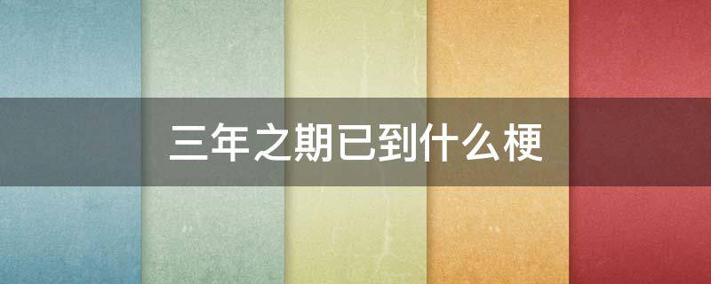 三年之期已到什么梗 3年之期已满什么梗