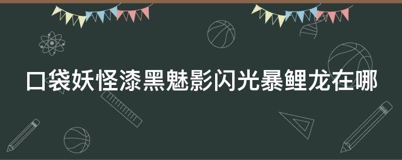 口袋妖怪漆黑魅影闪光暴鲤龙在哪 口袋妖怪漆黑的魅影闪光暴鲤龙在哪里