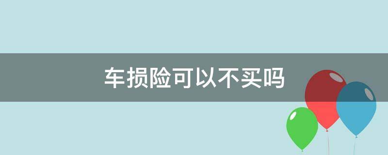 车损险可以不买吗（车损险有必要买吗）