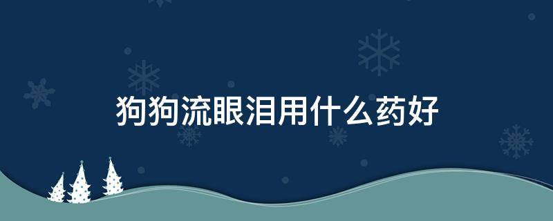 狗狗流眼泪用什么药好 狗狗经常流眼泪用什么药好