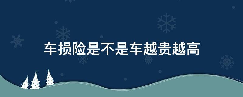 车损险是不是车越贵越高（车损险是越来越贵吗）