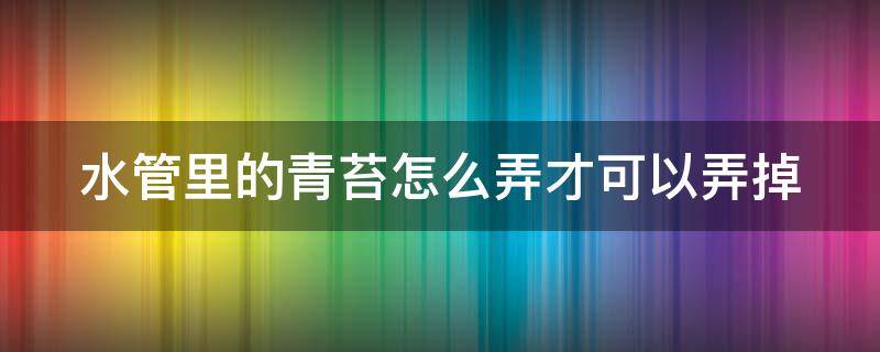 水管里的青苔怎么弄才可以弄掉 水管里的青苔怎么弄才可以弄掉视频