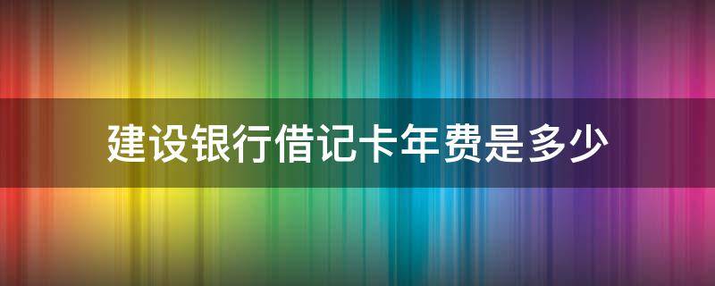 建设银行借记卡年费是多少（建设银行借记卡年费多少钱一年）