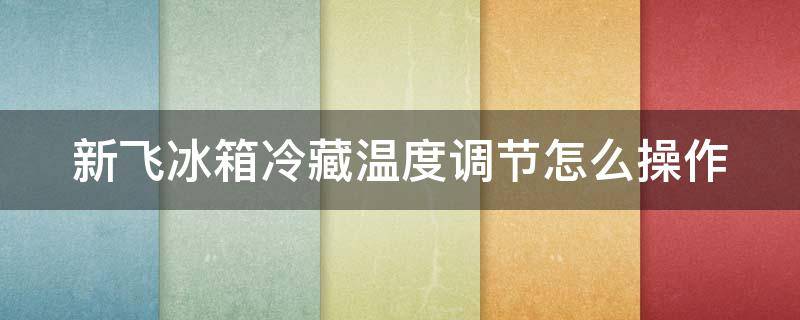 新飞冰箱冷藏温度调节怎么操作 新飞冰箱冷藏温度调节怎么操作视频