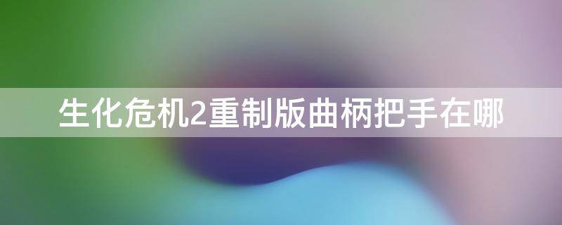 生化危机2重制版曲柄把手在哪（生化危机2重制版曲柄把手在哪里里昂）