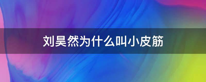 刘昊然为什么叫小皮筋（刘昊然扯领带）