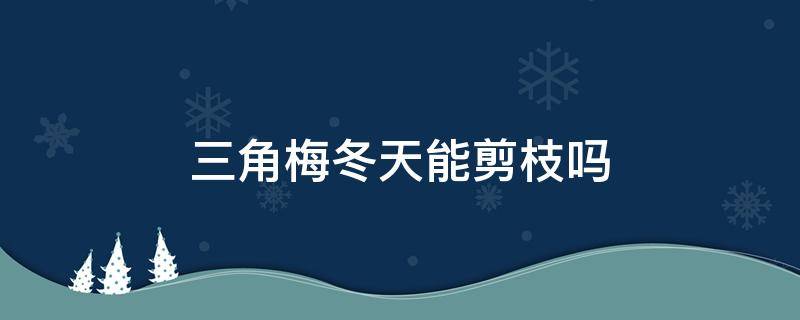 三角梅冬天能剪枝吗 三角梅冬天能剪枝吗?