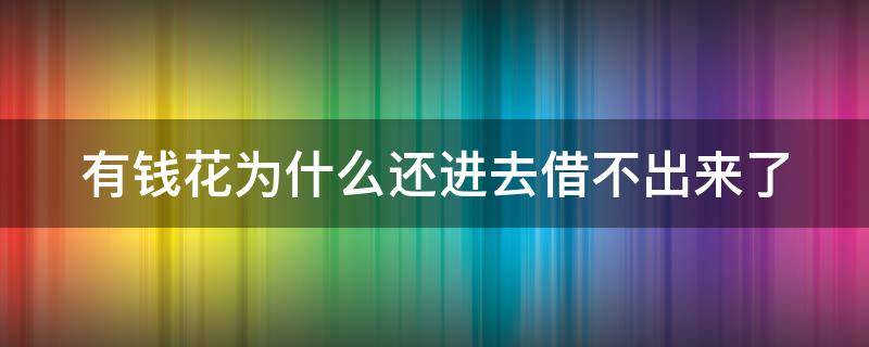 有钱花为什么还进去借不出来了（为什么有钱花还款进不去?）