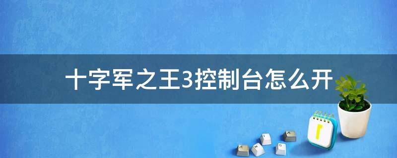 十字军之王3控制台怎么开（十字军之王3控制台怎么开启）