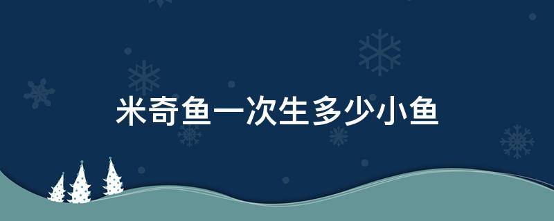 米奇鱼一次生多少小鱼 米奇多久生一次小鱼