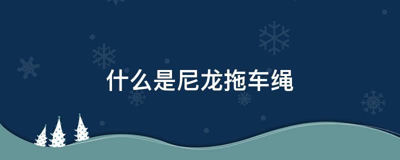 什么是尼龙拖车绳 拖车绳有要求吗