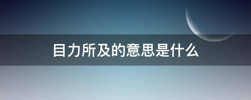 目力所及的意思是什么 目力所及的意思及是什么意思