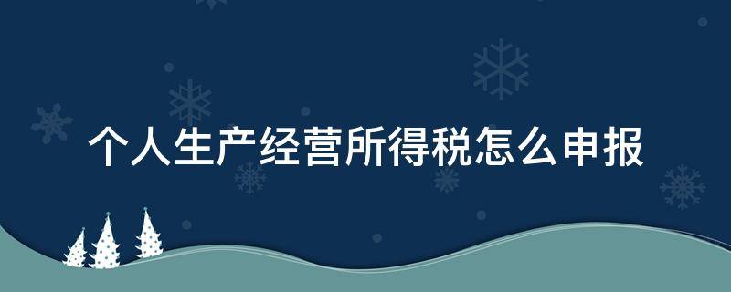 个人生产经营所得税怎么申报（个人生产经营所得税怎么申报收入总额）