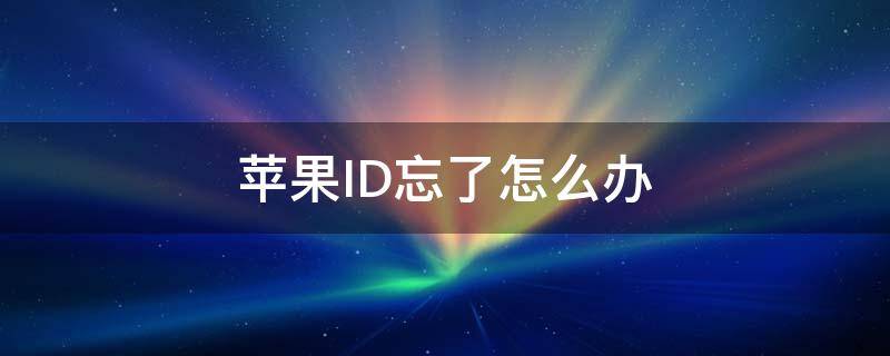 苹果ID忘了怎么办（苹果id忘了怎么办无法激活怎么办）