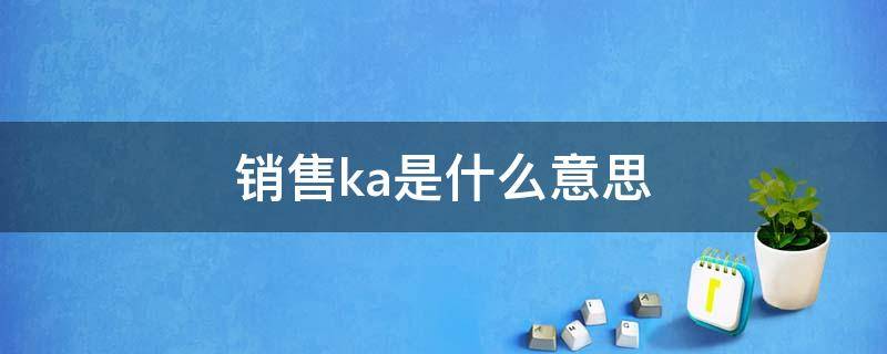 销售ka是什么意思（销售和KA的区别）