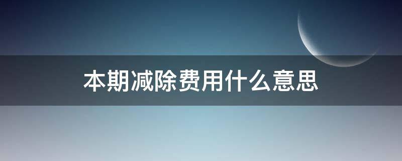 本期减除费用什么意思（个人所得税本期减除费用什么意思）