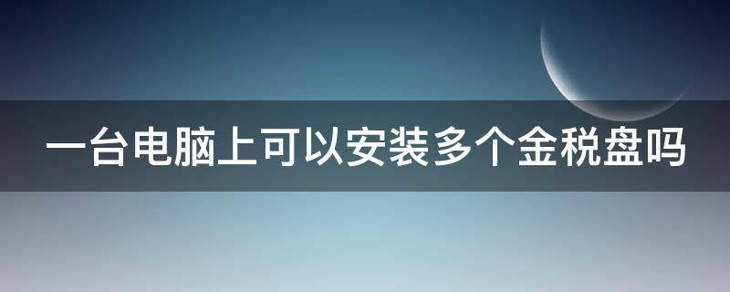 一台电脑上可以安装多个金税盘吗（一个电脑可以安装两个税盘吗）