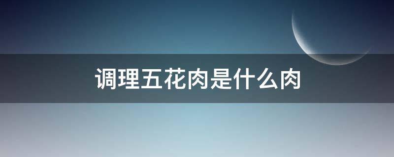 调理五花肉是什么肉 调理五花肉块是什么肉