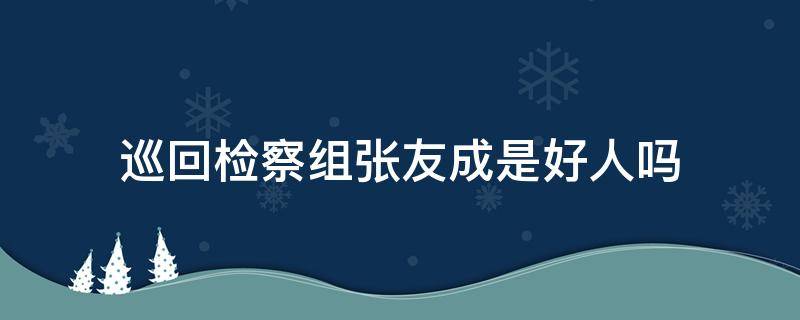 巡回检察组张友成是好人吗（巡回检察组里张友成是好人吗）