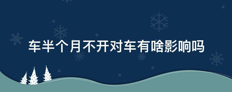 车半个月不开对车有啥影响吗（新车半个月不开有什么影响）